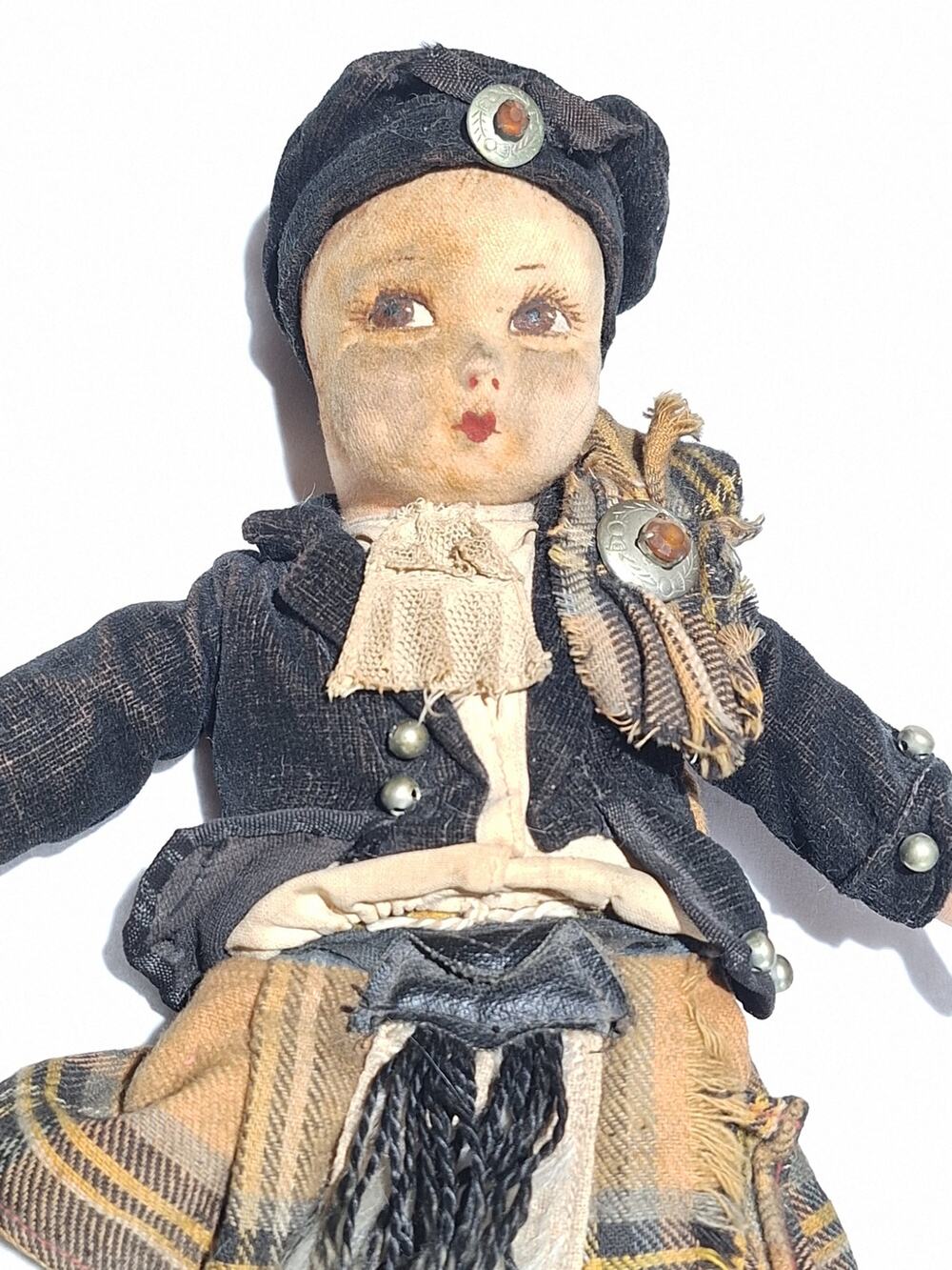 Vintage Norah Wellings 12" Scotsman Scottish Highlander Felt Doll England Estate